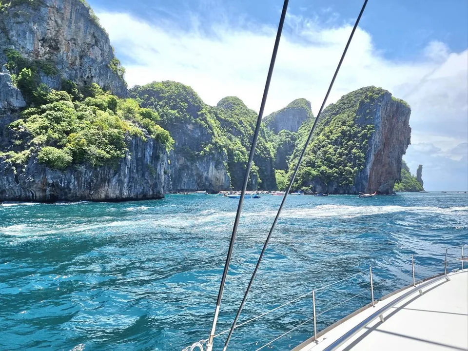 Yachtale catamaran under sail off Phuket